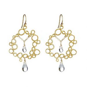 Circle Bubble Earrings with Crystal