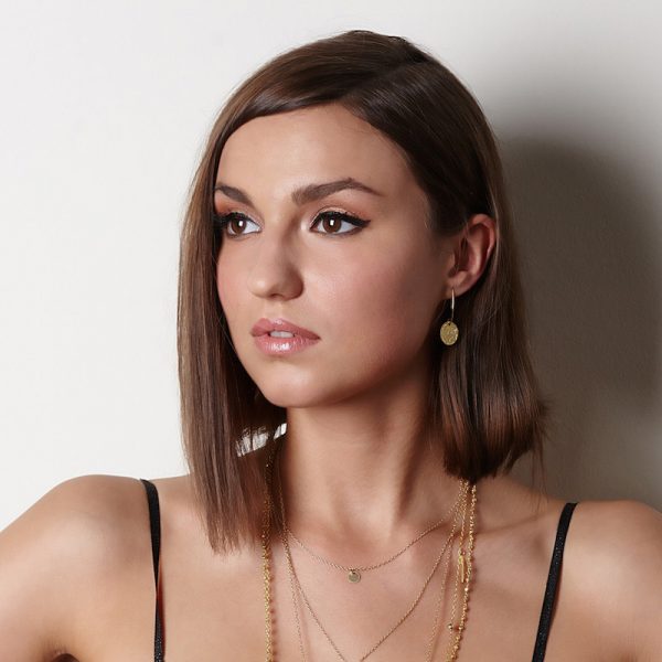 Disc Earrings worn by Model